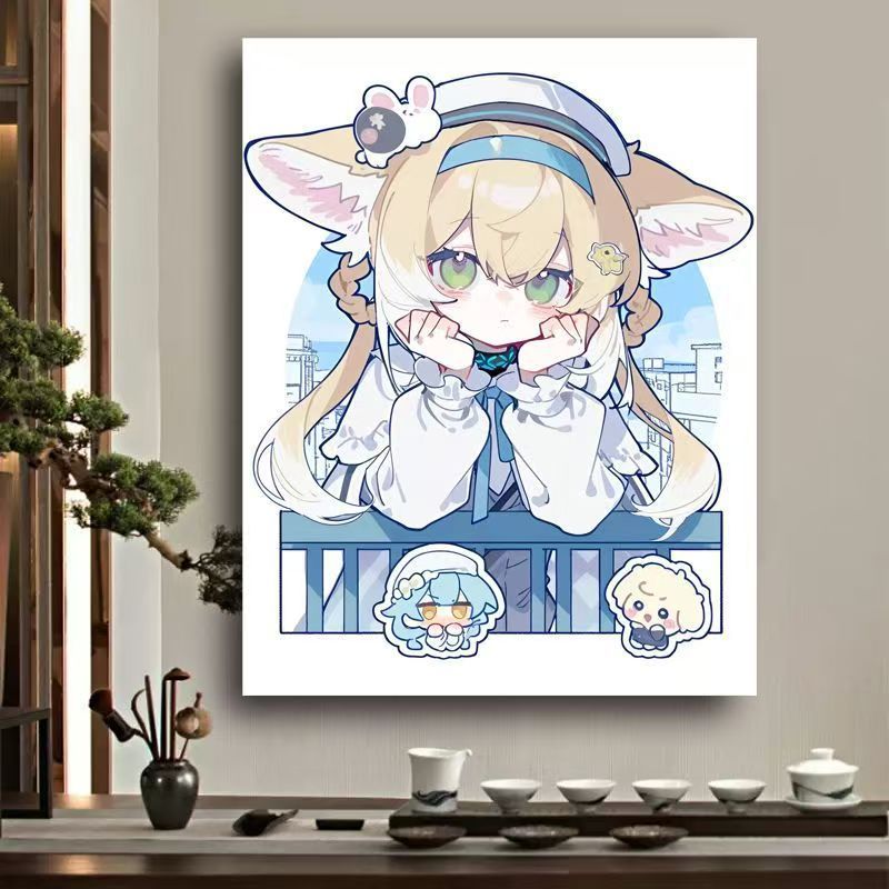Verspielt Anime-Charakter Leinwand Kunst Brehn