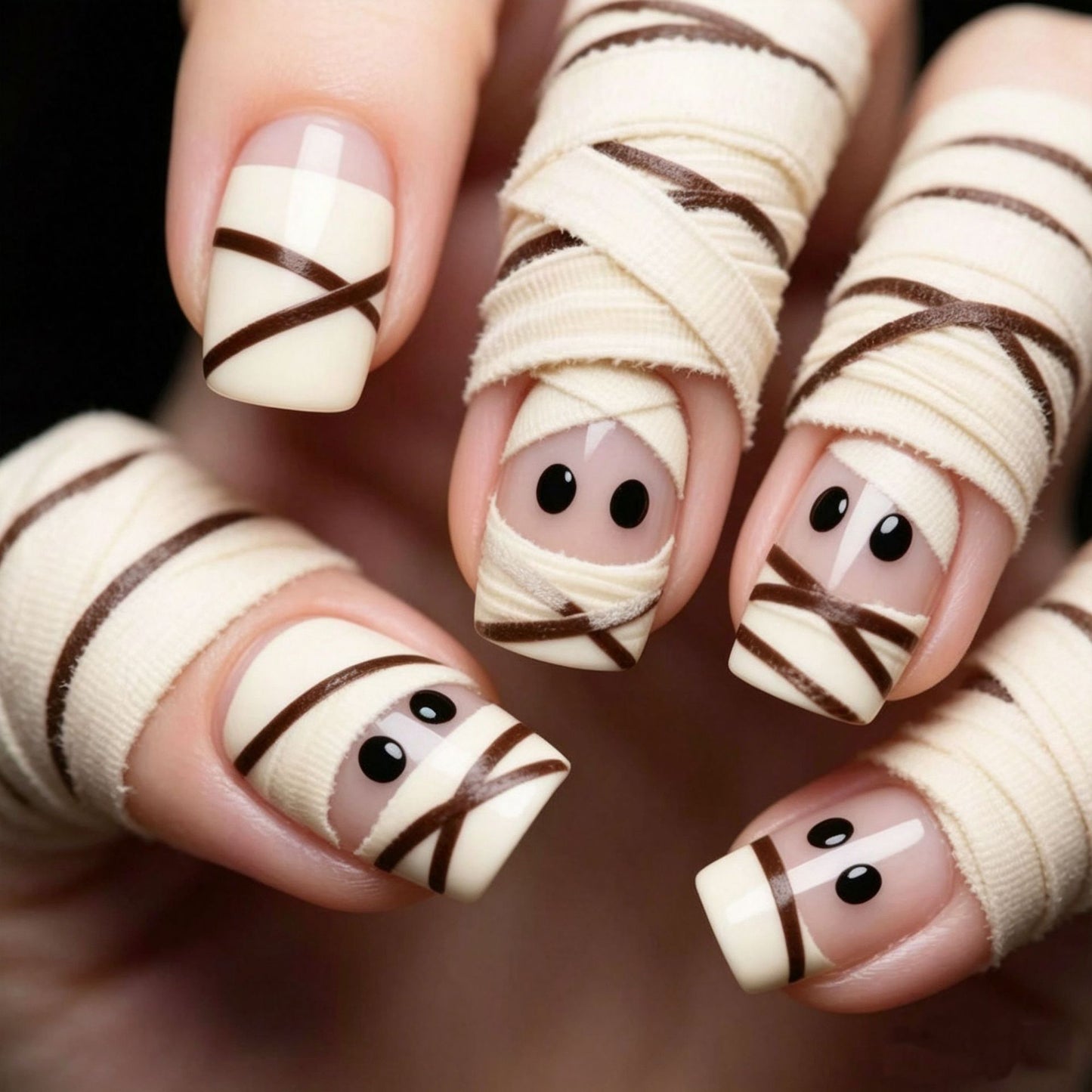 Halloween Themed Press-On Nail Design Brehn