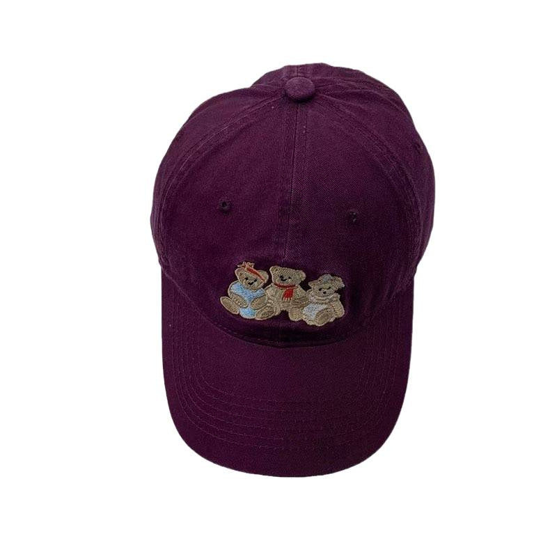Damen Casual Bestickte Teddy Bear Baseballmütze Brehn