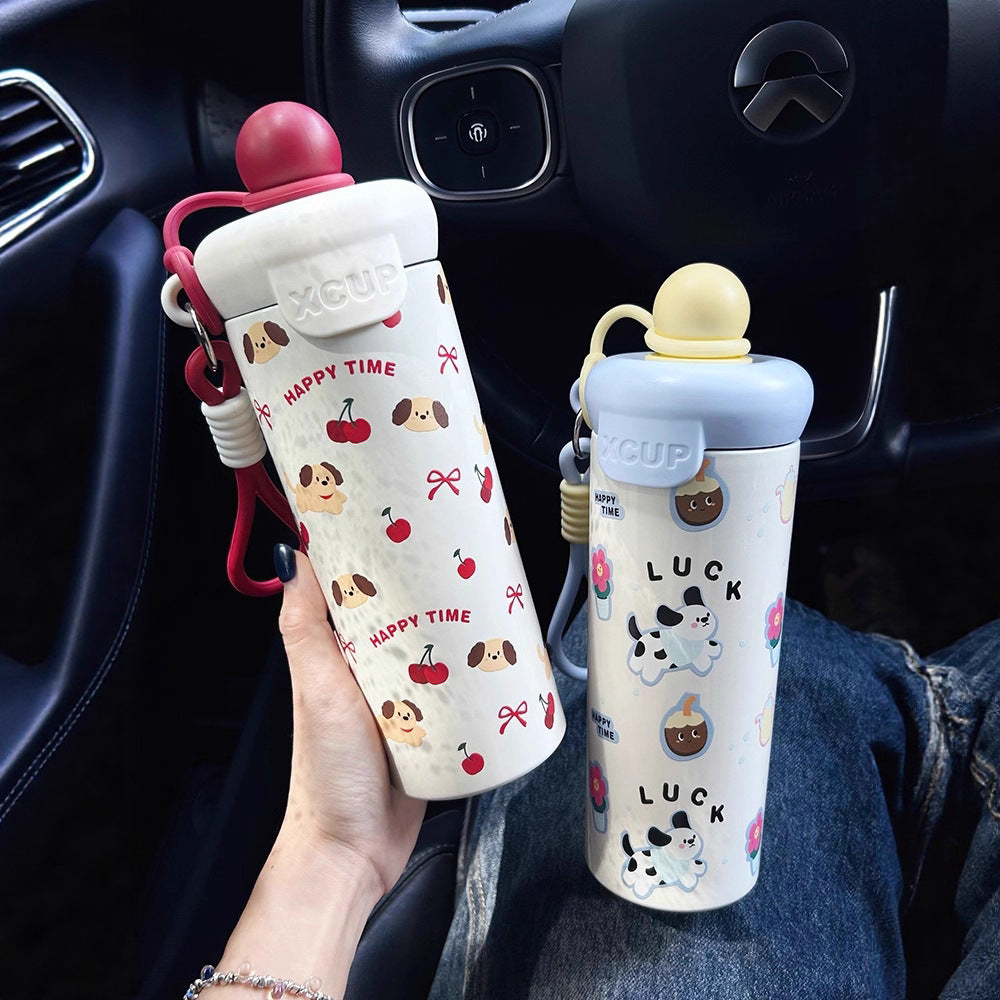 Damen Wasserflasche mit kreativem Design und praktischen Tragegriff Brehn