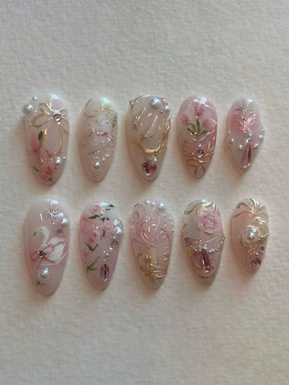 Künstlerisches Press-On Nagelkunstset Brehn