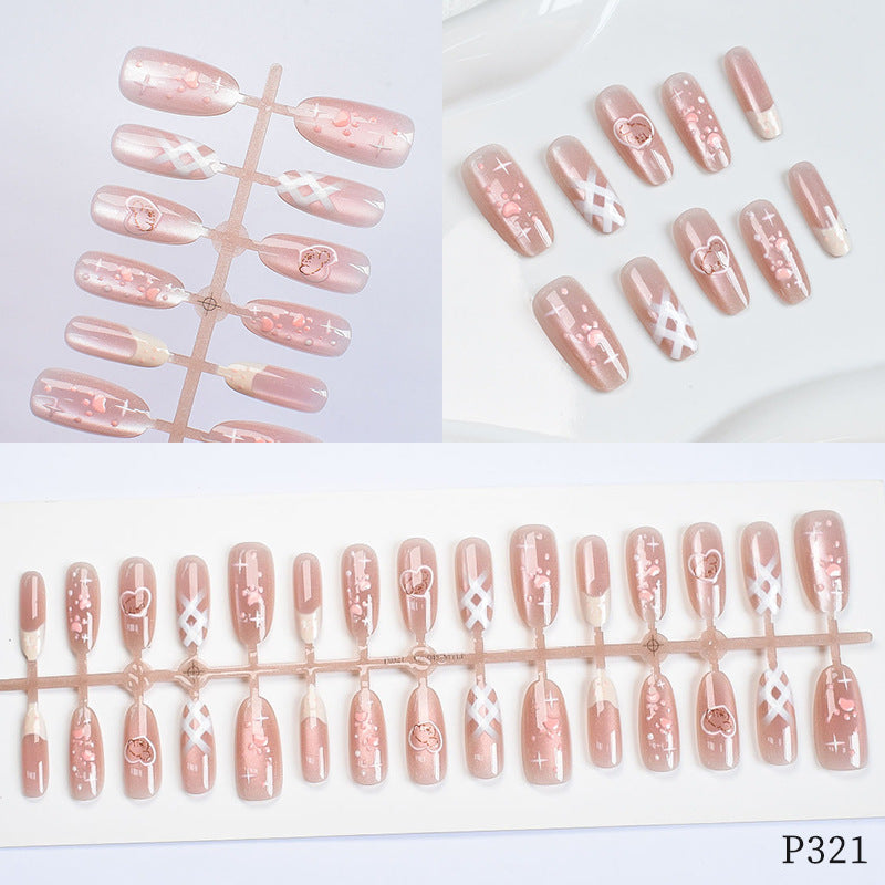 Künstlerisches dekoratives Press-On-Nagelset Brehn