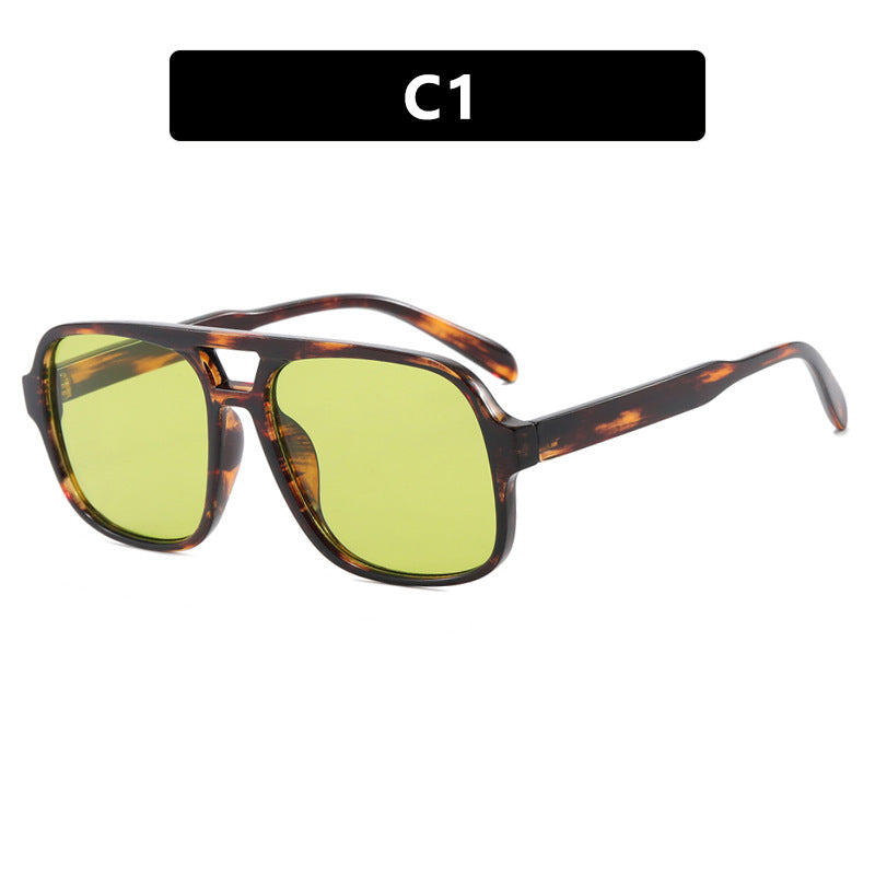 Damen moderne quadratische Sonnenbrille mit stylishem transparentem Rahmen Brehn