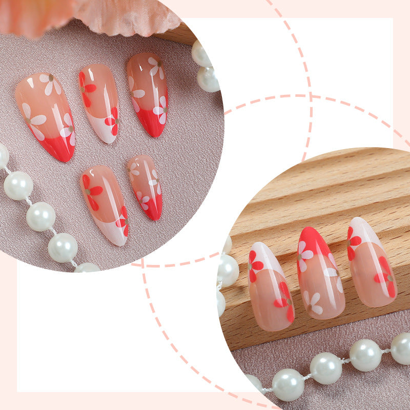 Blumenmuster Press-On Nail Set Brehn