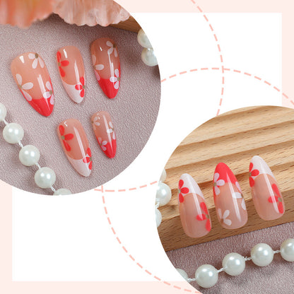 Blumenmuster Press-On Nail Set Brehn