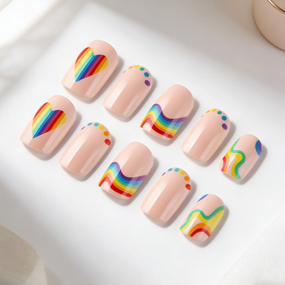 Künstlerisches Regenbogen-Nagelkunst-Set Brehn