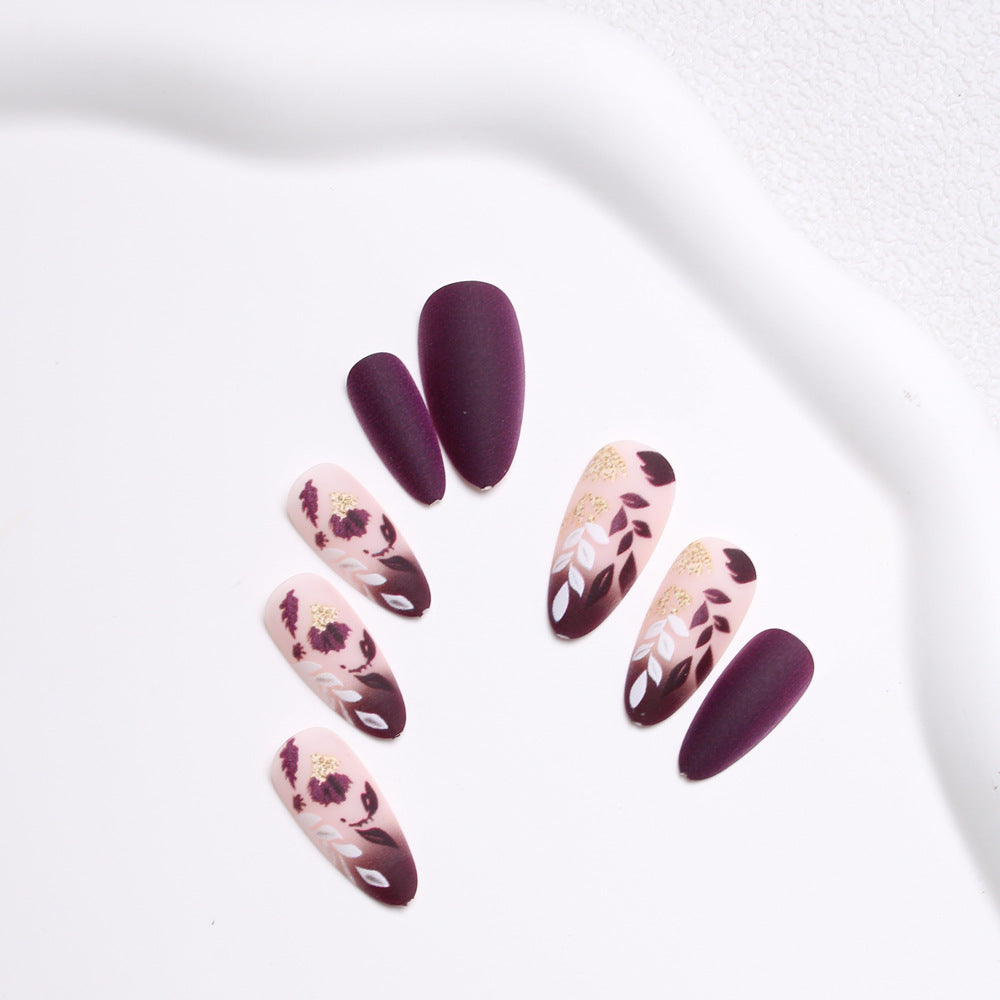 Elegante florale Press-On-Nagelset Brehn