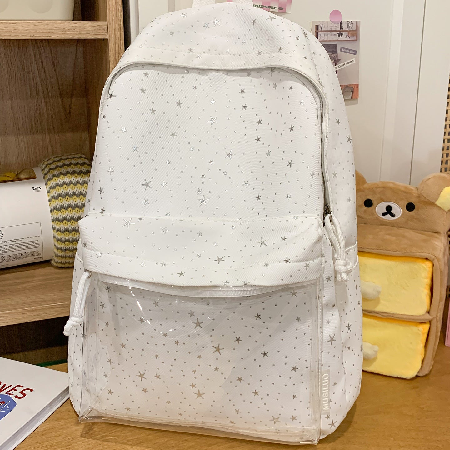 Transparenter Tasche Stern-gedruckter Rucksack Brehn