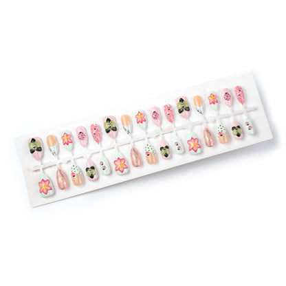 Floral 3D Press-On Nagelkunst Set Brehn