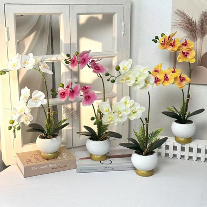 Elegante Kunstorchideen Topfarrangement