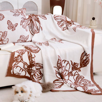 Damen Dekorative Wurfdecke mit floralem Design Brehn