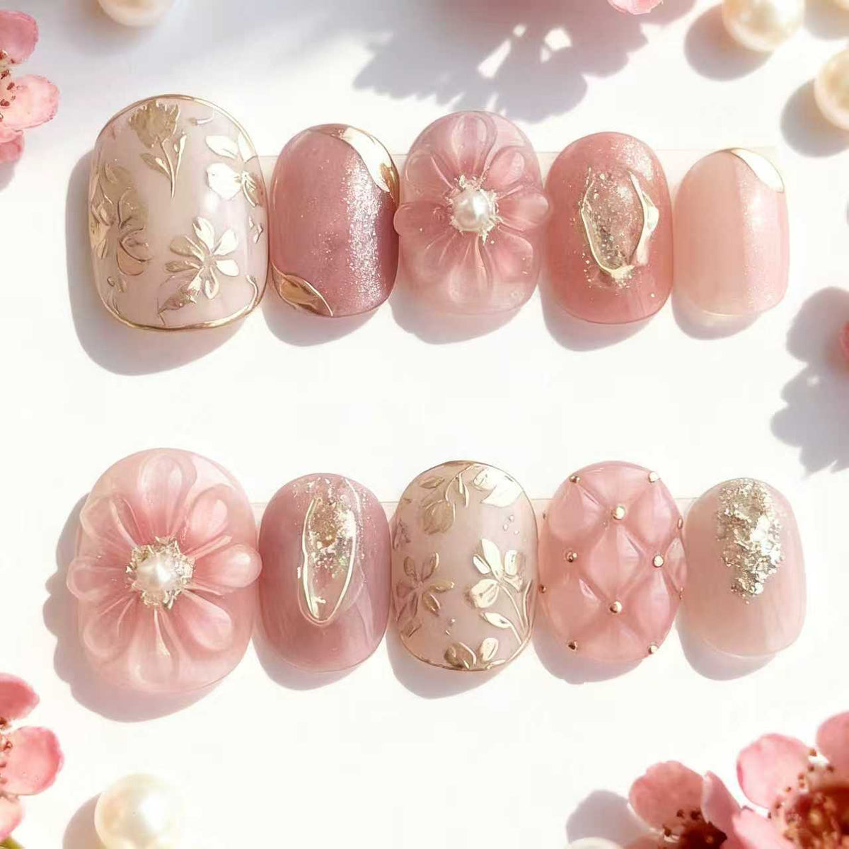 Elegantes florales dekoratives aufklebe Nagelkunst Set Brehn