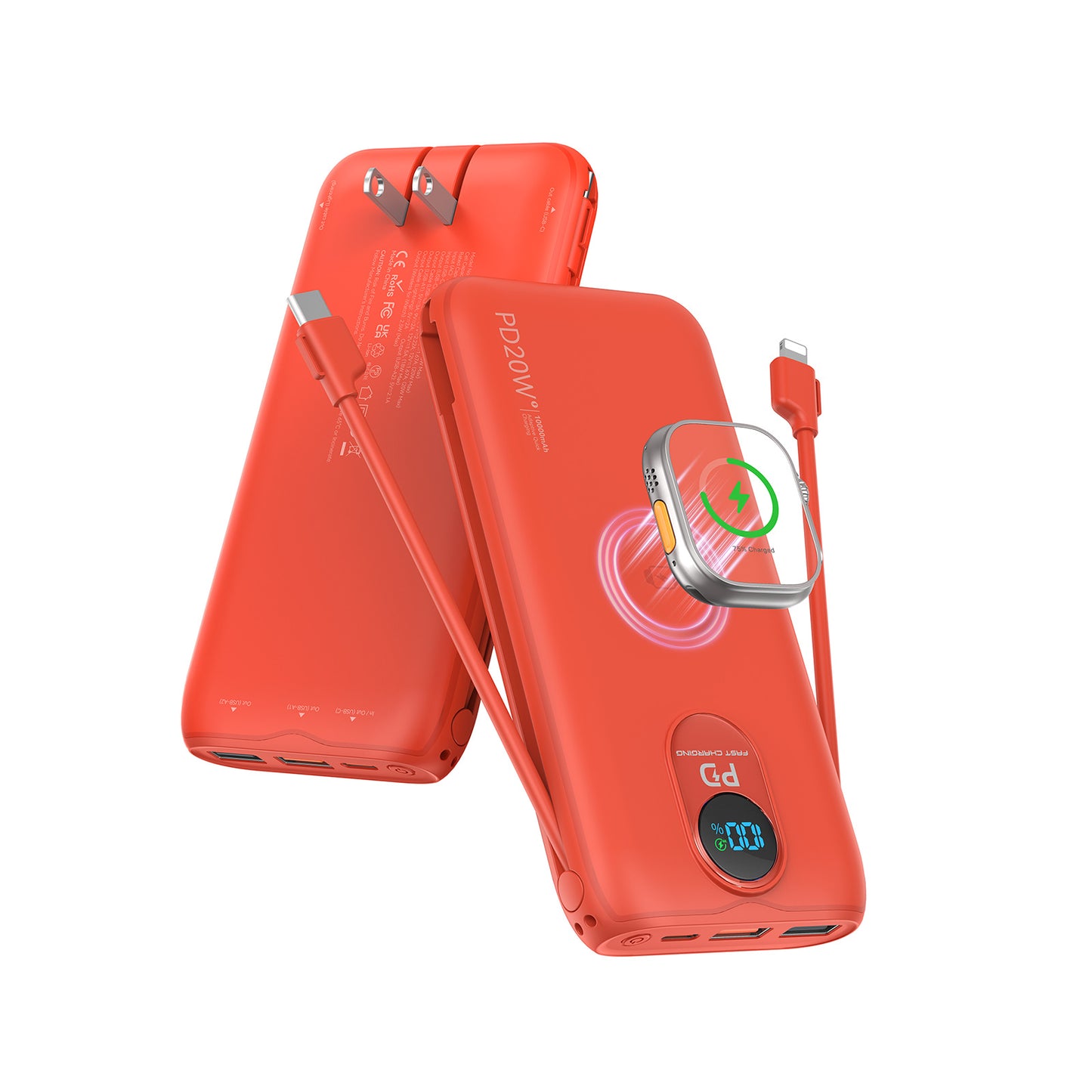 Powerbank mit Kabelloser Ladefunktion und Hochleistungsfähiger Schnellladung Brehn