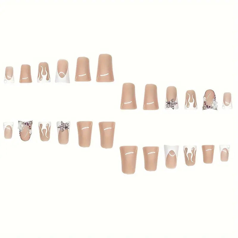 Künstlerisches 3D-Blumen-Press-on-Nageldesign Brehn