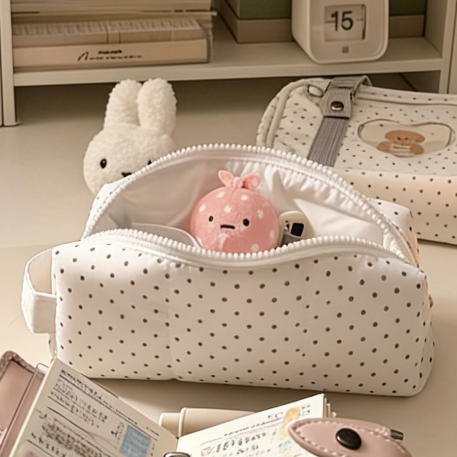 Gepolsterte gepunktete Tasche in Form eines Beutels