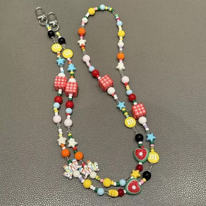 Bunter Perlenaussteller Brillenhalter Kette Brehn
