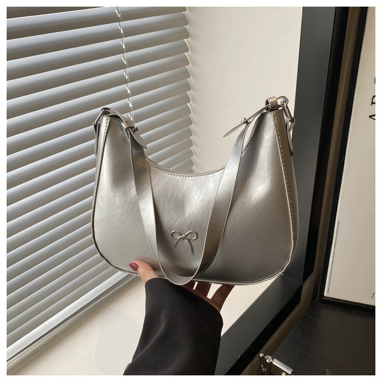 Premium Glänzende Kunstleder Hobo Tasche Brehn