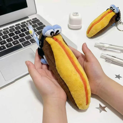 Plüsch Hot-Dog-förmiges Federmäppchen