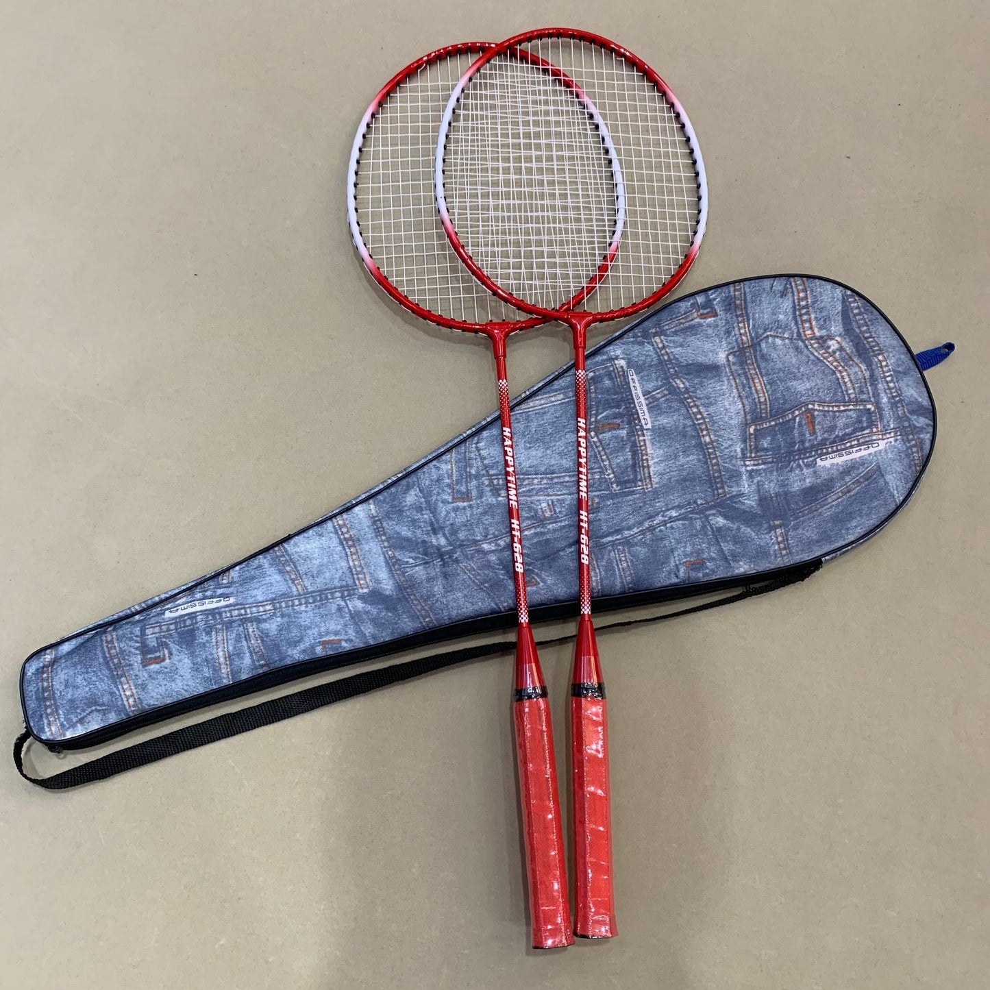 Badminton Schläger-Set mit Mehrfarbigen Rackets und Schutzhülle Brehn