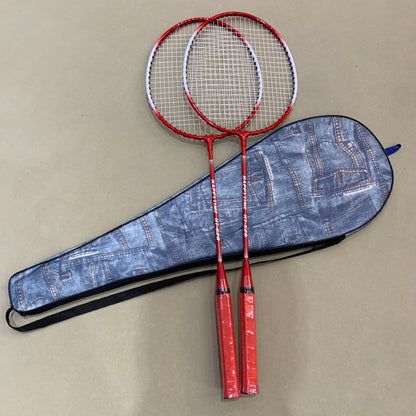 Badminton Schläger-Set mit Mehrfarbigen Rackets und Schutzhülle Brehn
