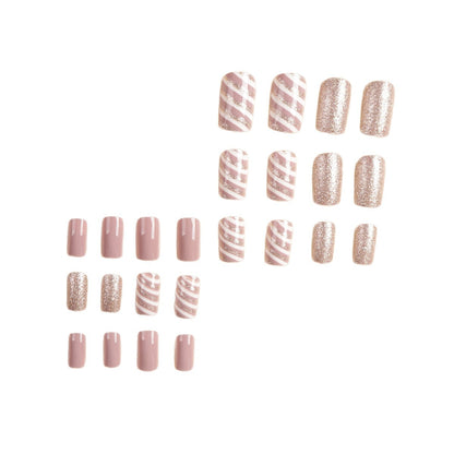 Glitzernde Press-On-Nageltips Set Brehn