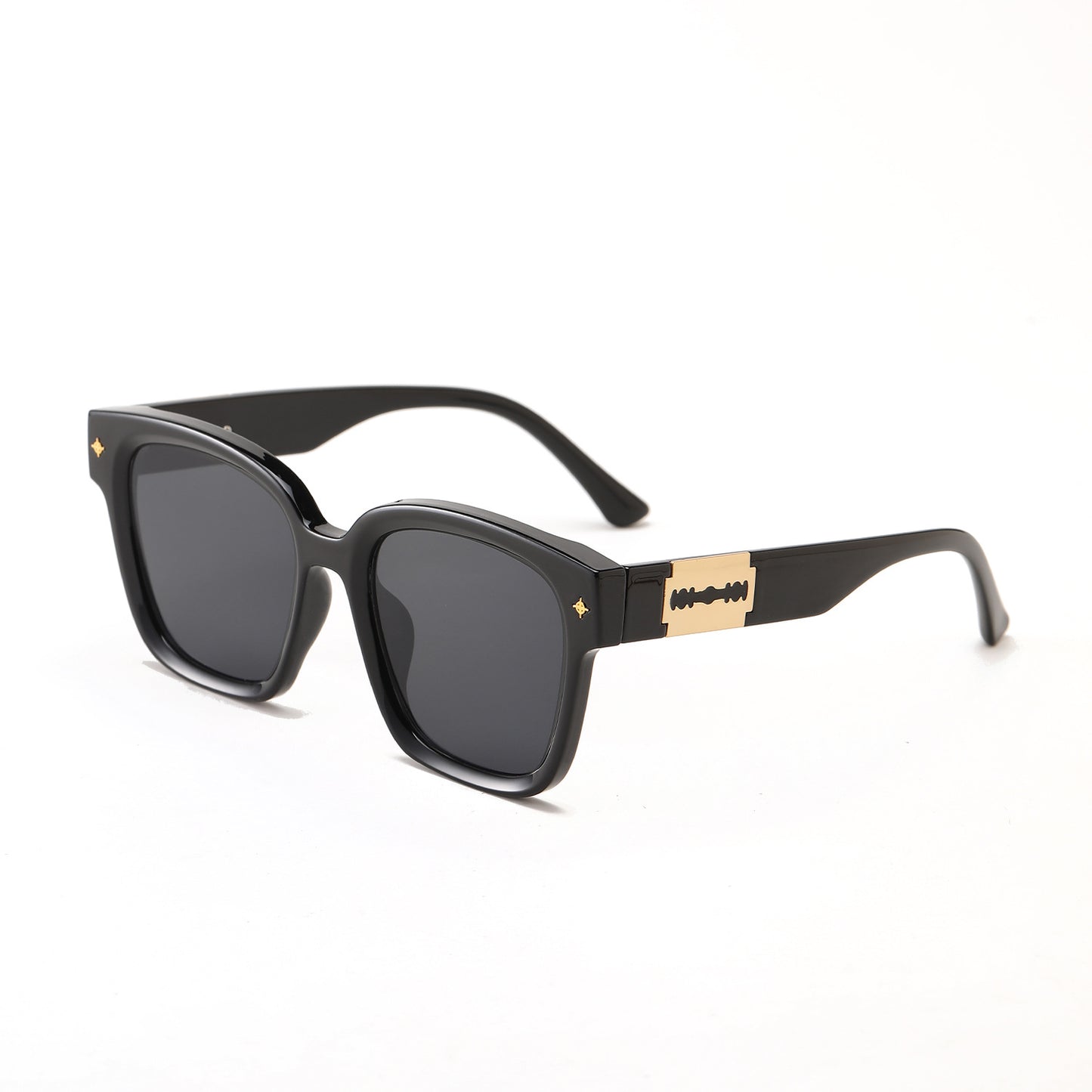 Damen modische quadratische Sonnenbrille mit transparentem Gestell Brehn