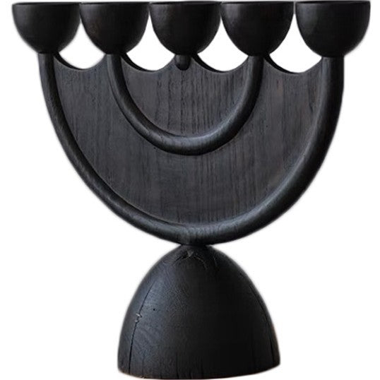 Elegantes Dekoratives Holzkerzenhalter-Set