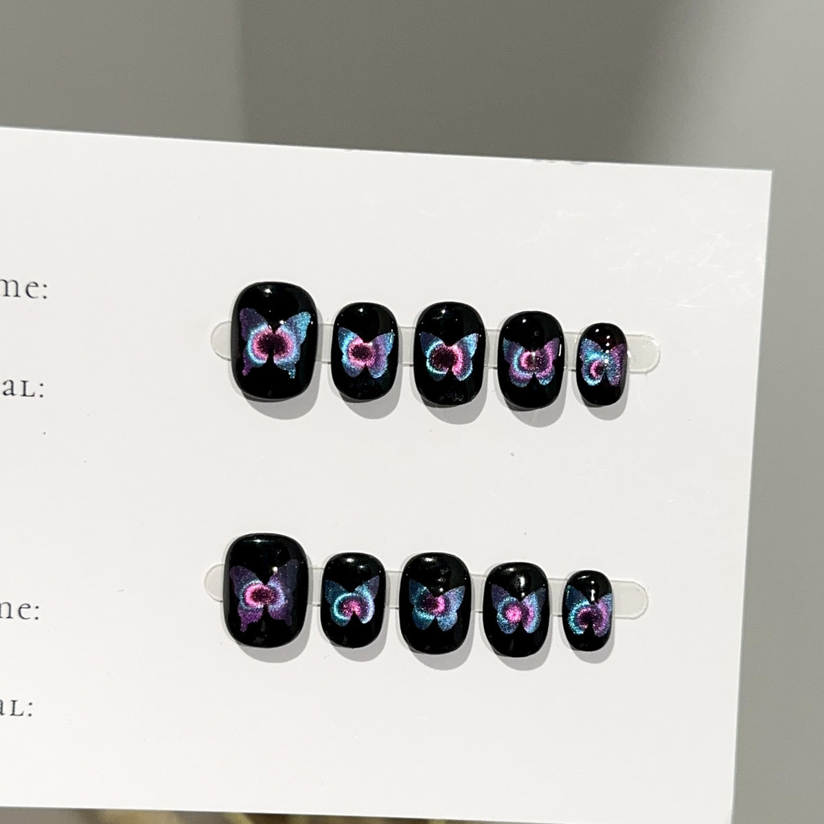 Künstlerisches Schmetterlings-Thema Press-On Nagelset