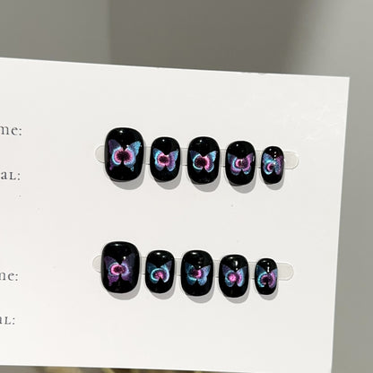 Künstlerisches Schmetterlings-Thema Press-On Nagelset