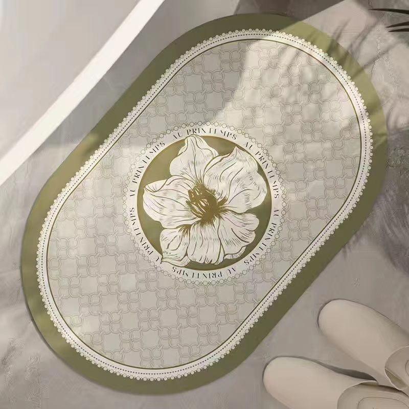 Elegante Blumenmuster Badezimmermatte Brehn