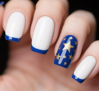 Patriotisches Glitzer-Gel-Nagelkunst Brehn