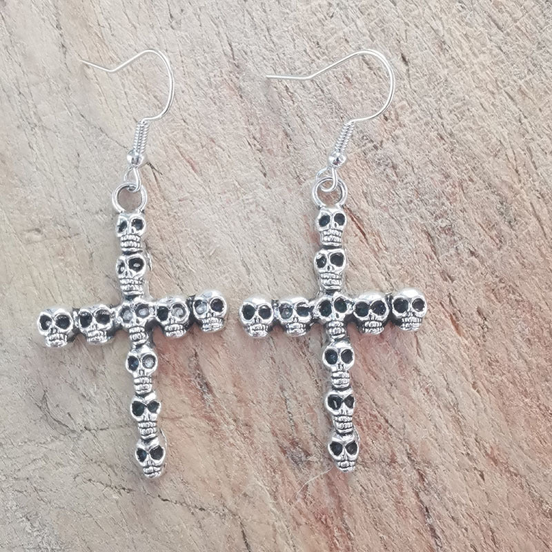 Gothic Skull Cross Ohrringe Brehn