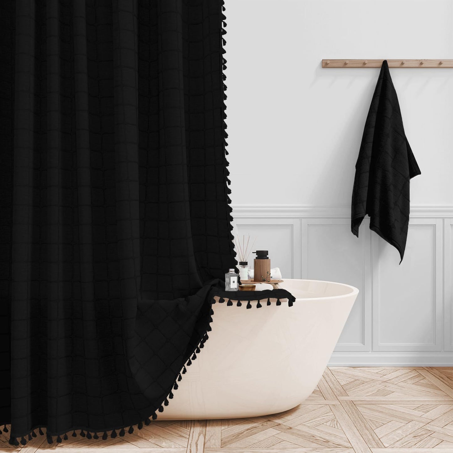Premium Baumwoll-Badezimmer-Duschvorhang Brehn