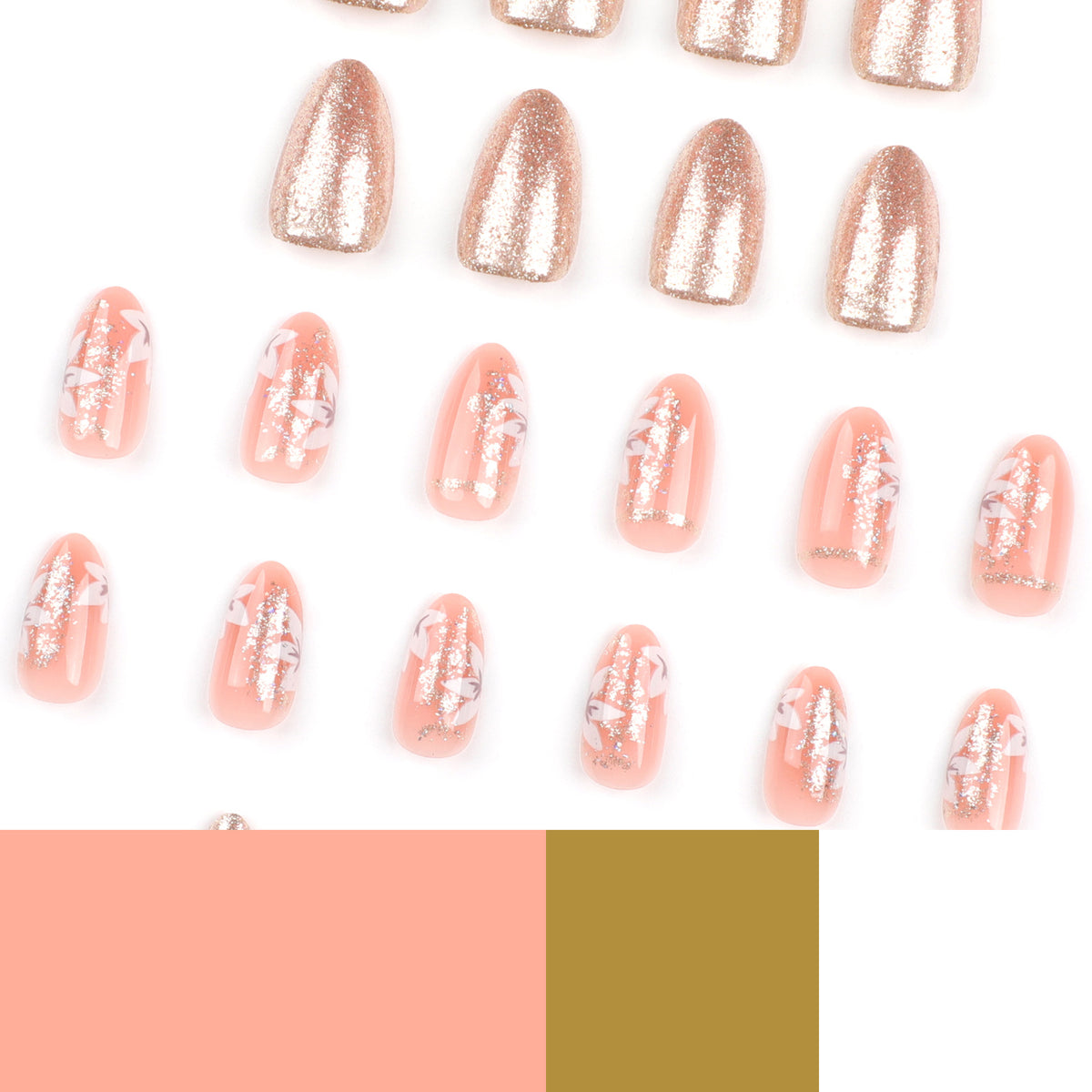 Kunstvolle Nagelkunst mit floralen und glitzernden Akzenten Brehn