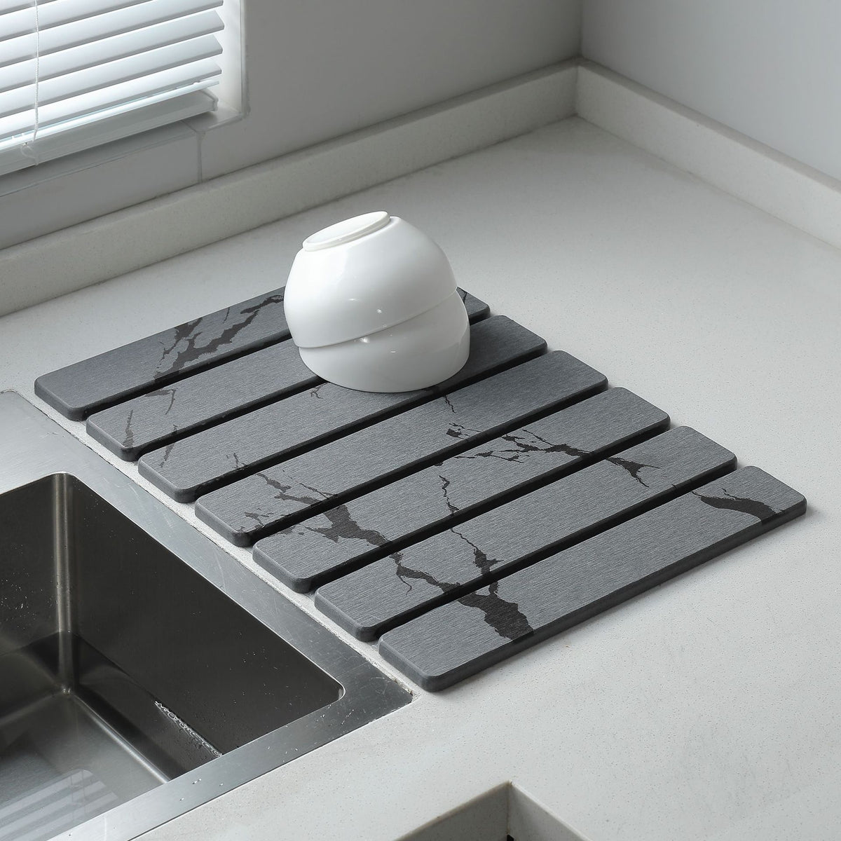 Elegante Marmor-Design Küchen-Abtropfmatte