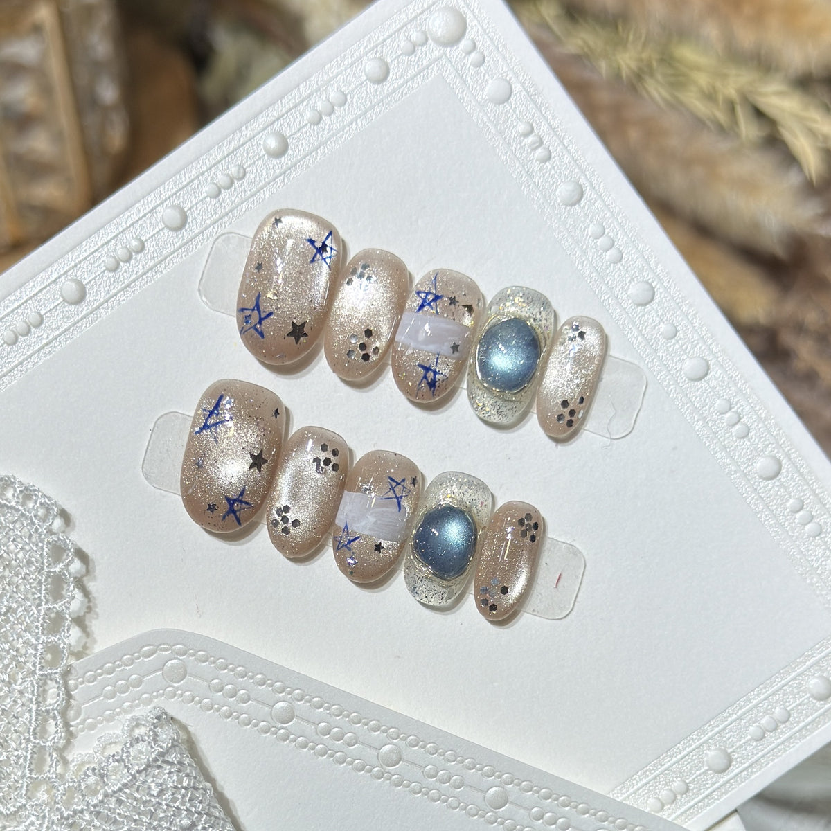 Himmelsinspiriertes Press-On Nagelset Brehn