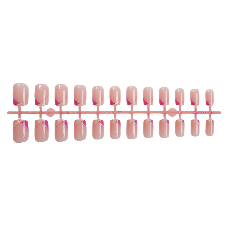 Dekoratives Press-On-Nagel-Set mit stilvollem geometrischem Design Brehn