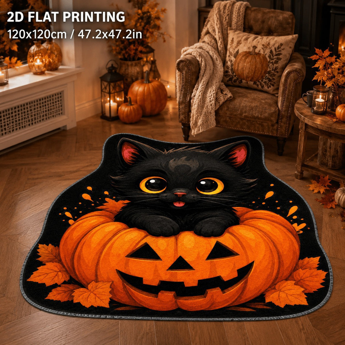 Halloween-Katzen-Design-Teppich für Zuhause