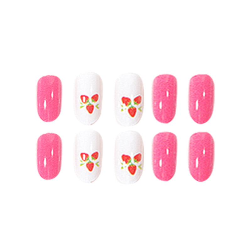 Erdbeer-Themen Press-On Nagelkunst Set Brehn