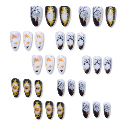 Halloween-Themen Stiletto Press-On Nagelkunst