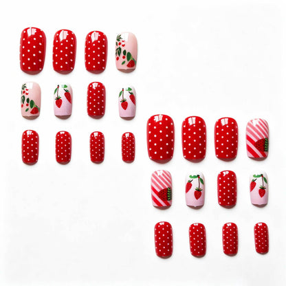 Künstlerisches Erdbeer-Nagelkunst-Design-Kit
