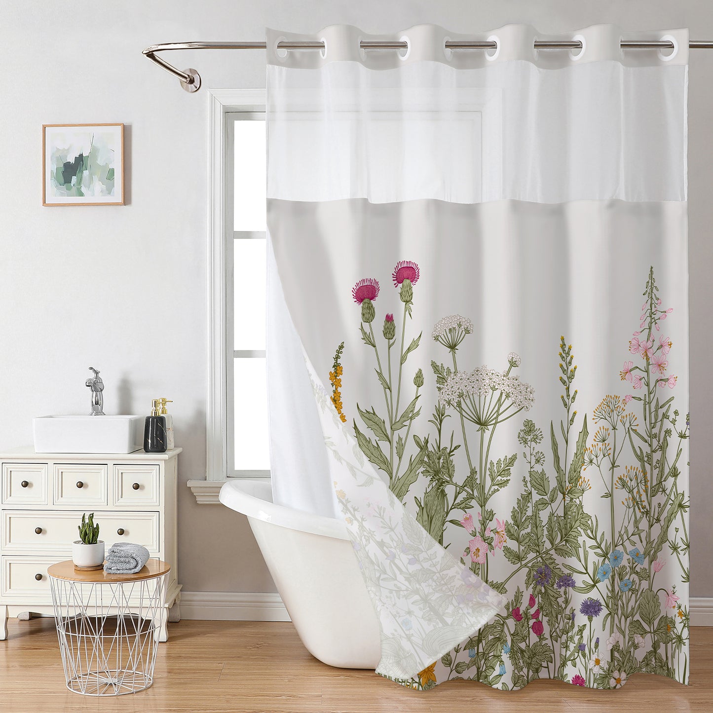 Elegante Blumendruck Duschvorhang Brehn