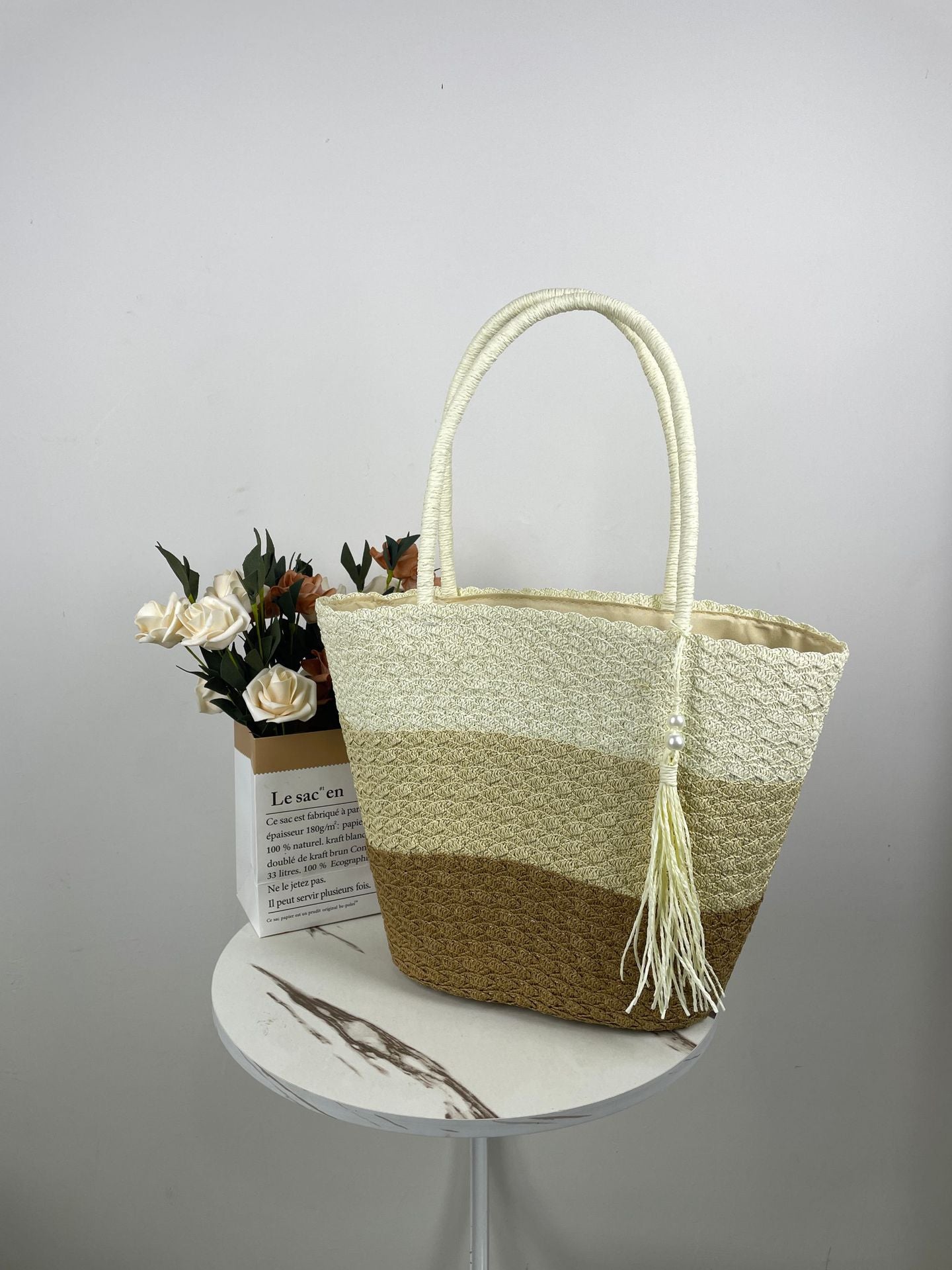 Trendige Geflochtene Strandtasche Brehn