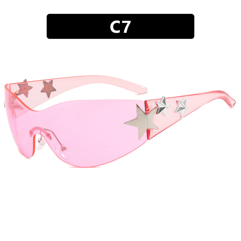Damen trendige Sonnenbrille mit einzigartigem Sternen-Design Brehn