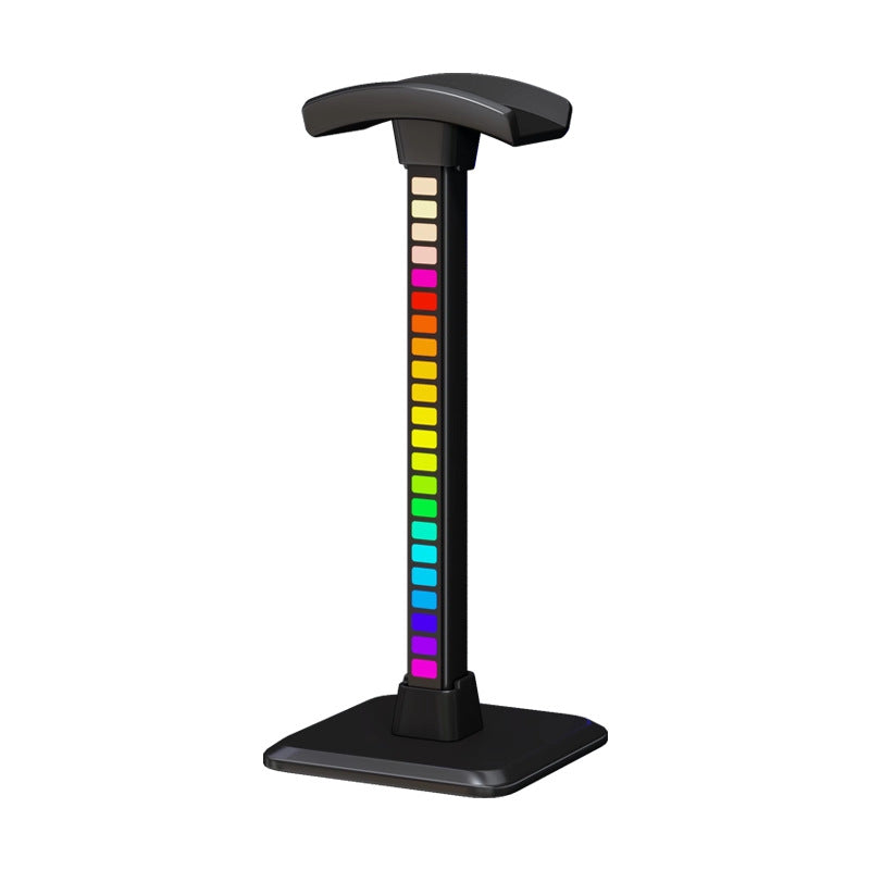 RGB LED Desktop Kopfhörerständer mit vertikaler Farbwechselbeleuchtung und gepolstertem Kopfteil