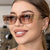 Übergroße quadratische Sonnenbrille mit glamourösem Akzent Brehn