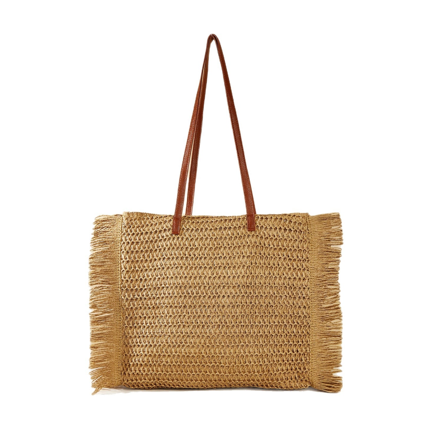 Strandtasche Aus Raffia mit Fransigen Details Brehn