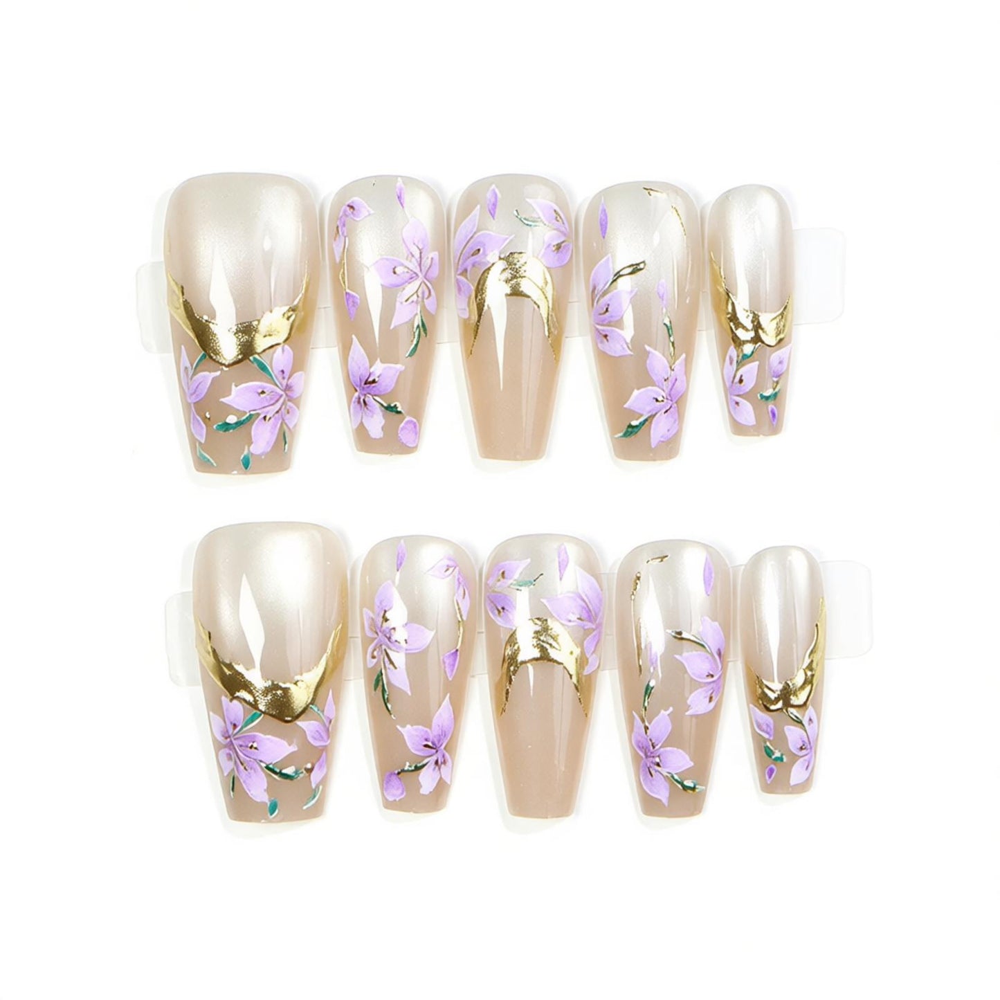 Elegante florale Press-On Nagel Set Brehn