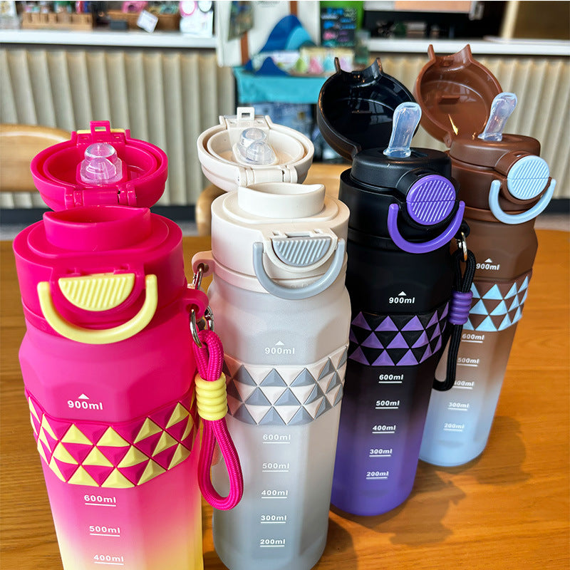 Damen Sportliche Wasserflasche mit praktischer Messskala Brehn