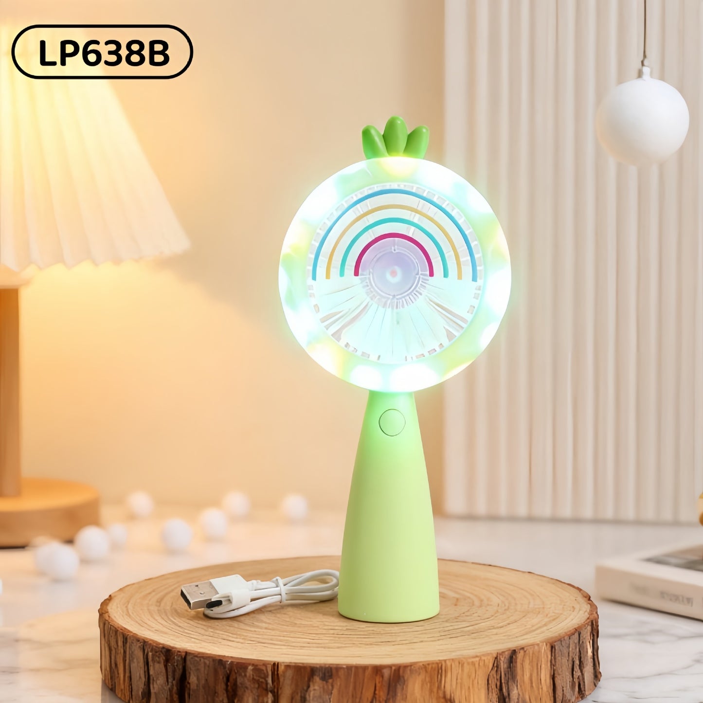 Damen Tragbarer USB Handventilator mit LED-Beleuchtung Brehn